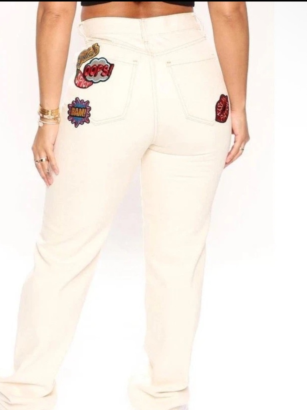 Fashion Nova Trouble Maker straight leg jeans 13- oatmeal color